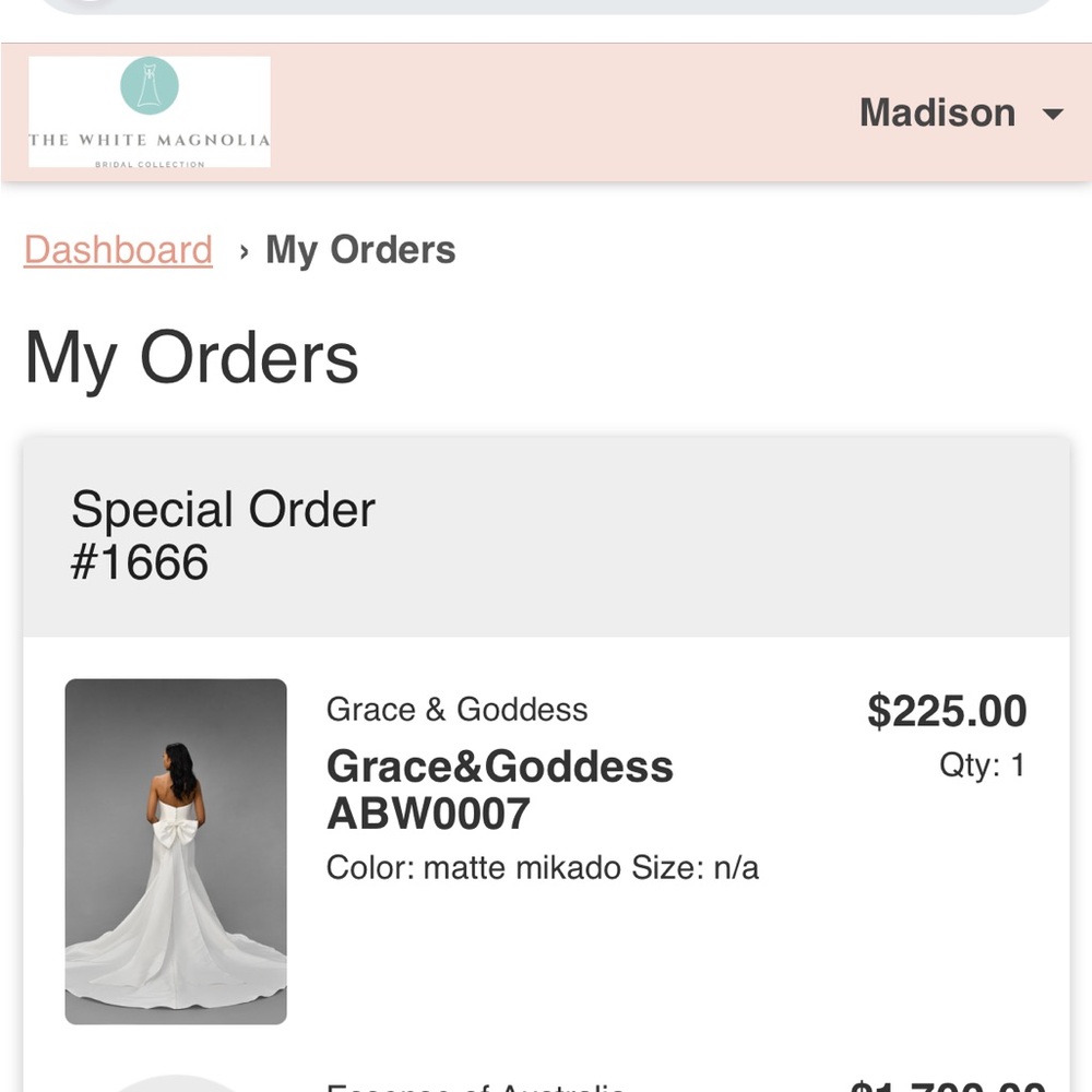 Essence of Australia wedding dress detachable bow - Picture 4 of 4